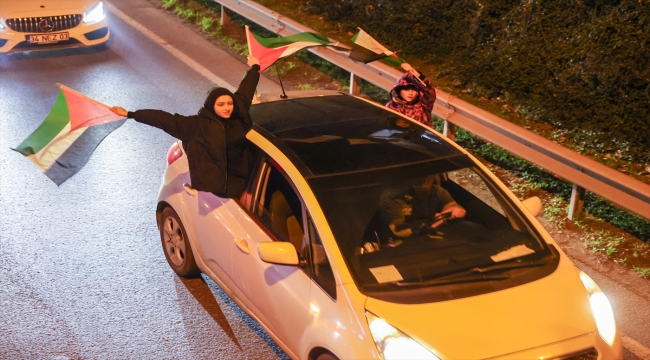İstanbul'da Filistin'e destek için araç konvoyu oluşturuldu