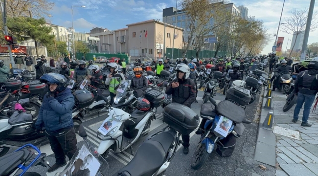 İstanbul'da motosikletli grup trafik kazasında hayatını kaybeden arkadaşları için "adalet sürüşü" yaptı