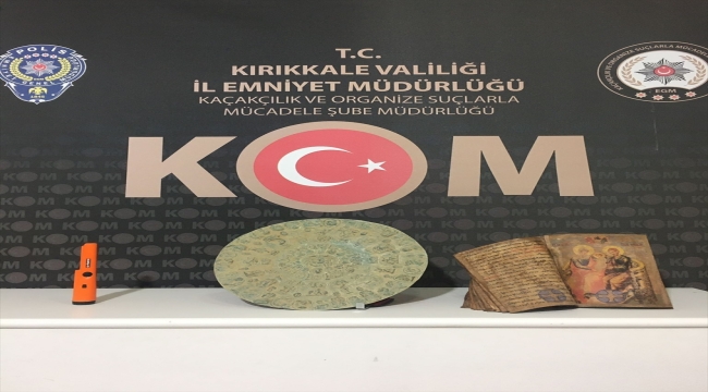 Kırıkkale'de tarihi nitelikte olduğu değerlendirilen İncil ve tepsi ele geçirildi