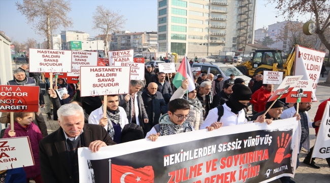 Malatya'da sağlık çalışanları Filistin için yürüdü