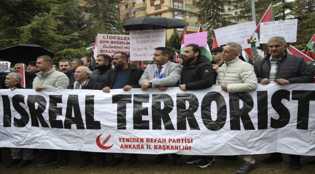 Yeniden Refah Partisi ve bazı STK'lar İsrail'in Gazze'deki saldırılarını protesto etti