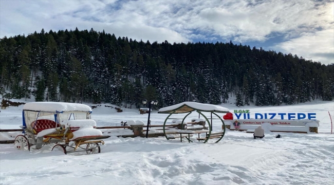 Yıldıztepe Kayak Merkezi'nde kar kalınlığı 45 santimetreye ulaştı