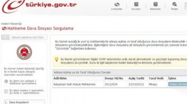 UYAP Kurum Portal giriş ekranı