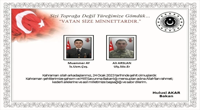 Milli Savunma Bakanı Akar